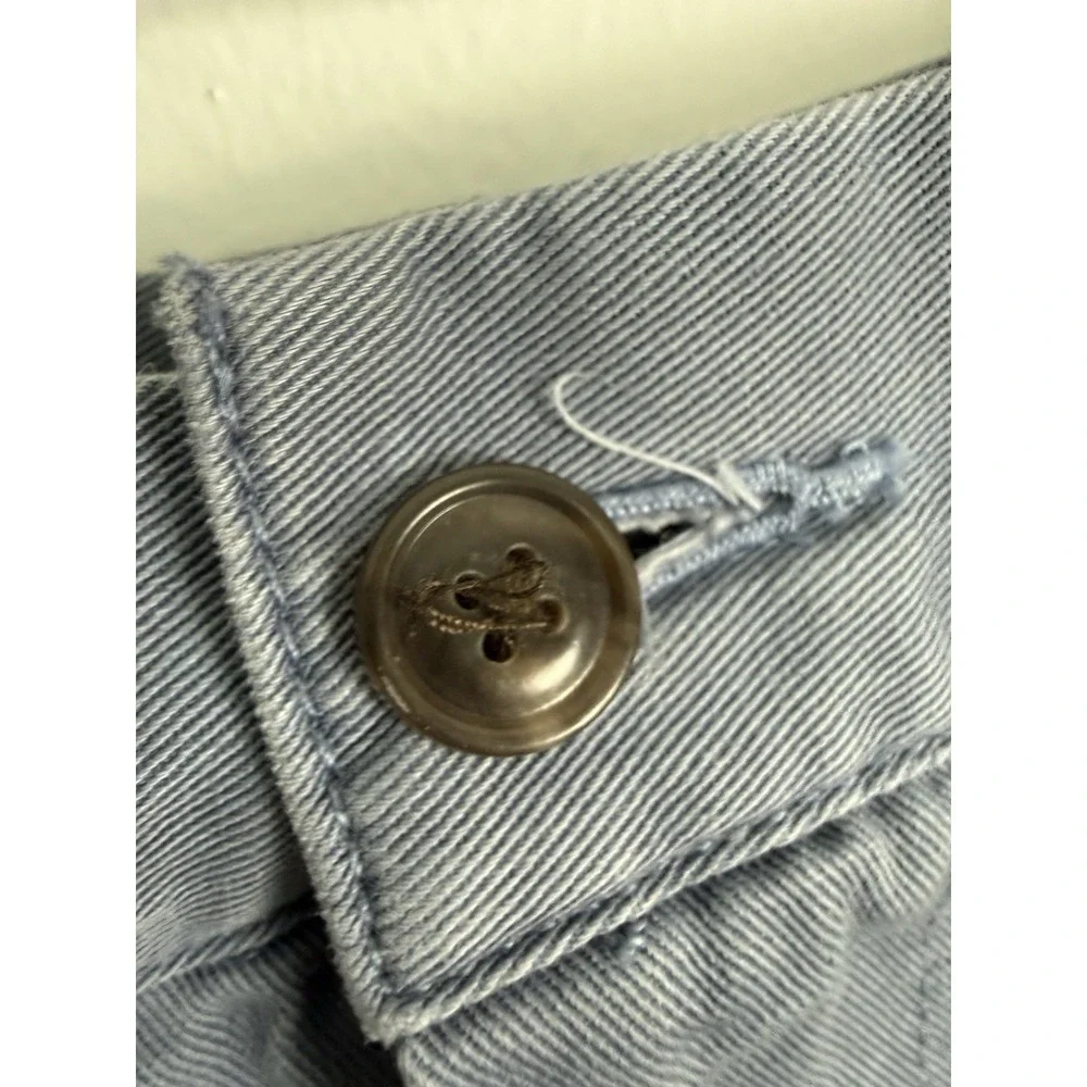 Polo Ralph Lauren Cotton Chino flat Front Washed Navy Blue Classic Fit Shorts 36